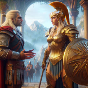 Geralt and Pallas Athena