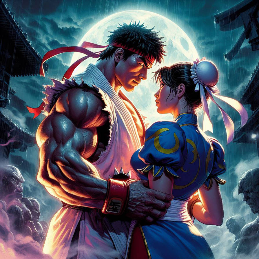 Chun Li And Ryu R Ryu and Chun Li and the Moonlight by bbbeto on DeviantArt
