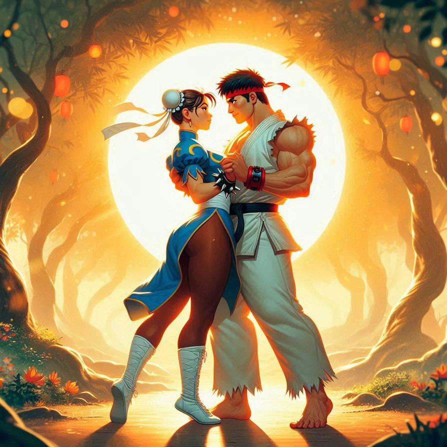 Dancemadly Ryu Chun Li and Ryu between Training and Dancing by bbbeto on DeviantArt