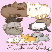 Pusheen Family Snuggle TIme