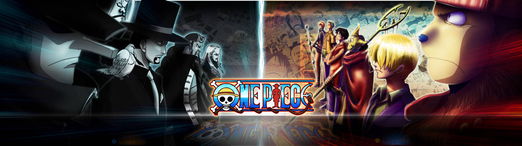 One piece Dual screen wallpaper by Mandine by Amandine-f on DeviantArt