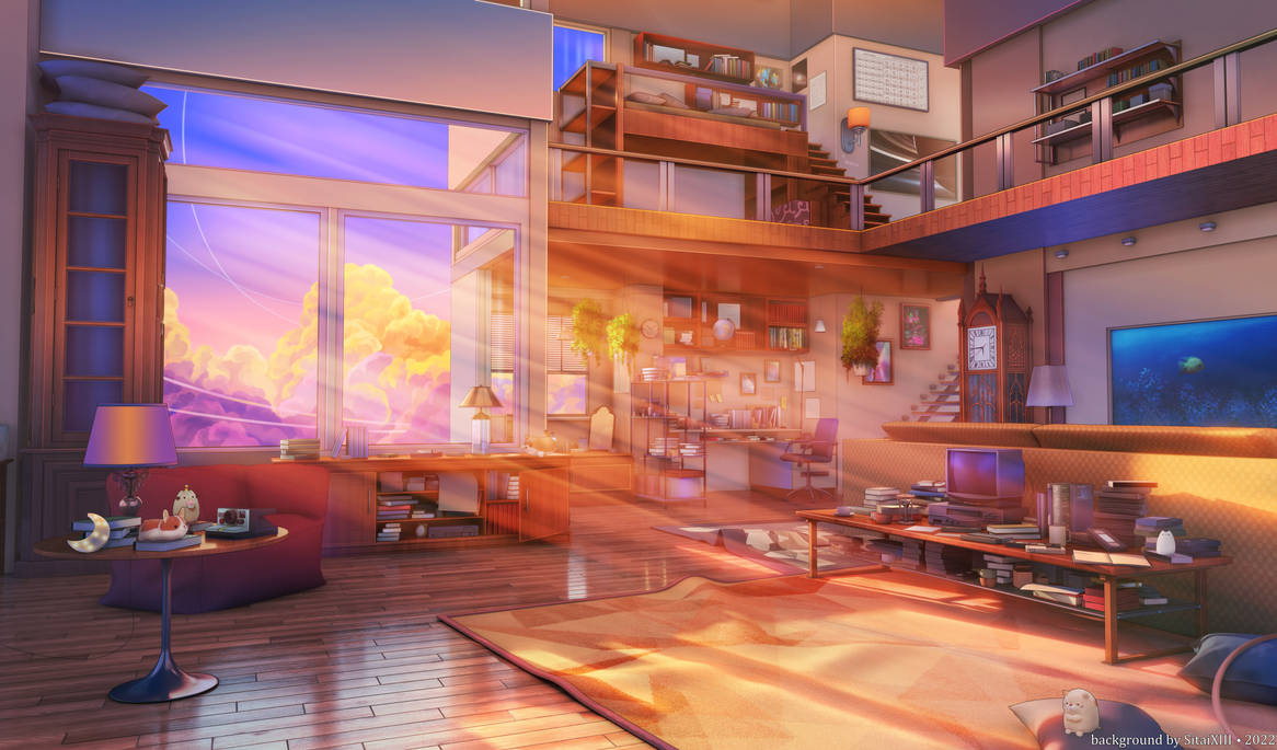 Vtuber room susnset by YukinaaXIII on DeviantArt
