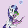 Rarity with her Spikey-Wikey