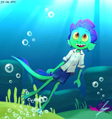 Luca is a sea monster by drawingliker100 on DeviantArt