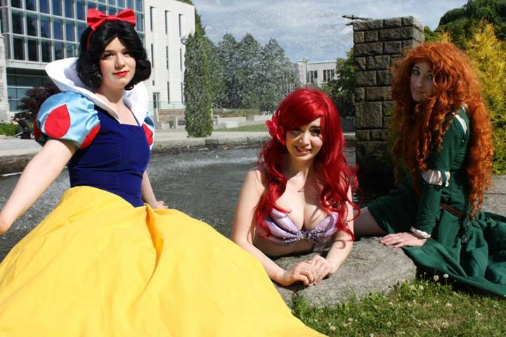 Snow White, Ariel, and Merida