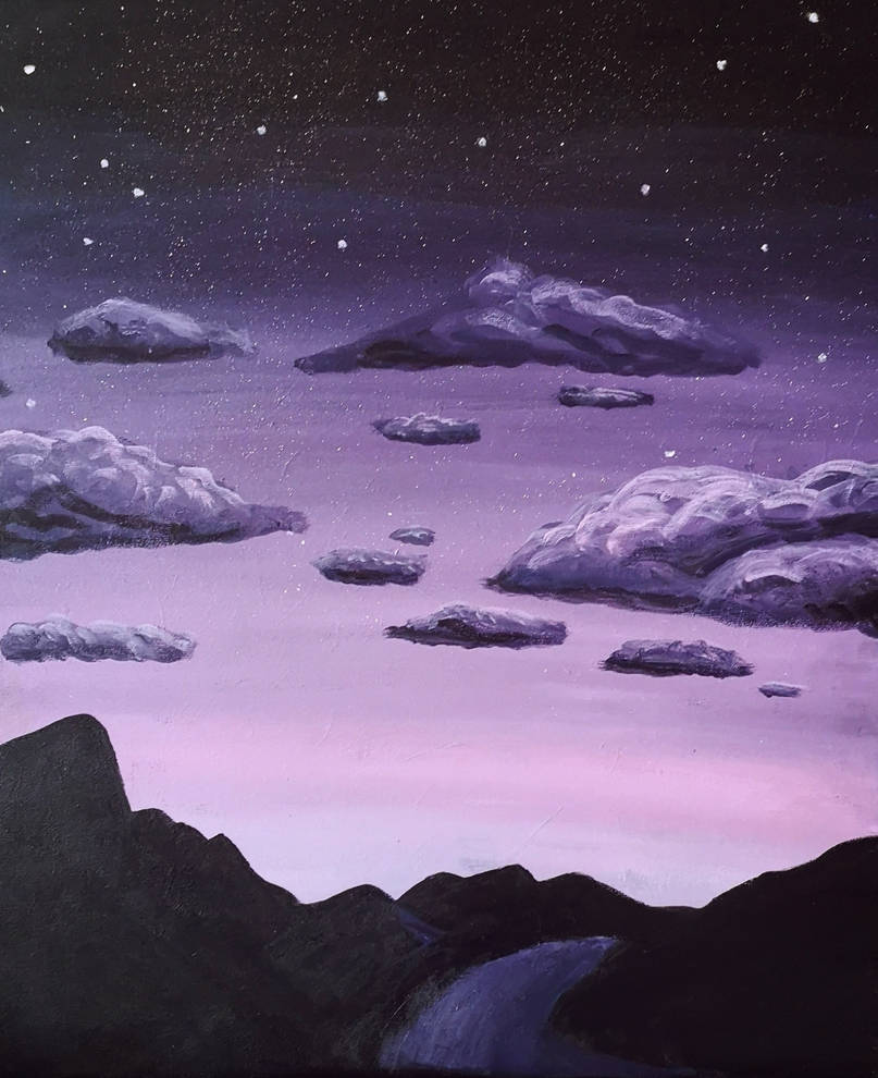 Night sky mountains