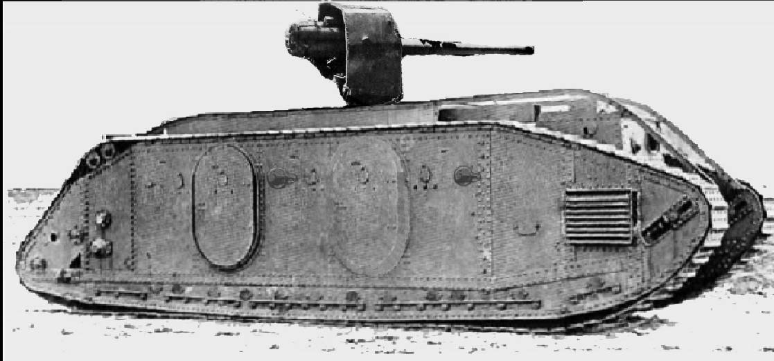 Mark IX tank with a Type 3 120mm gun on top. by wilgus04 on DeviantArt
