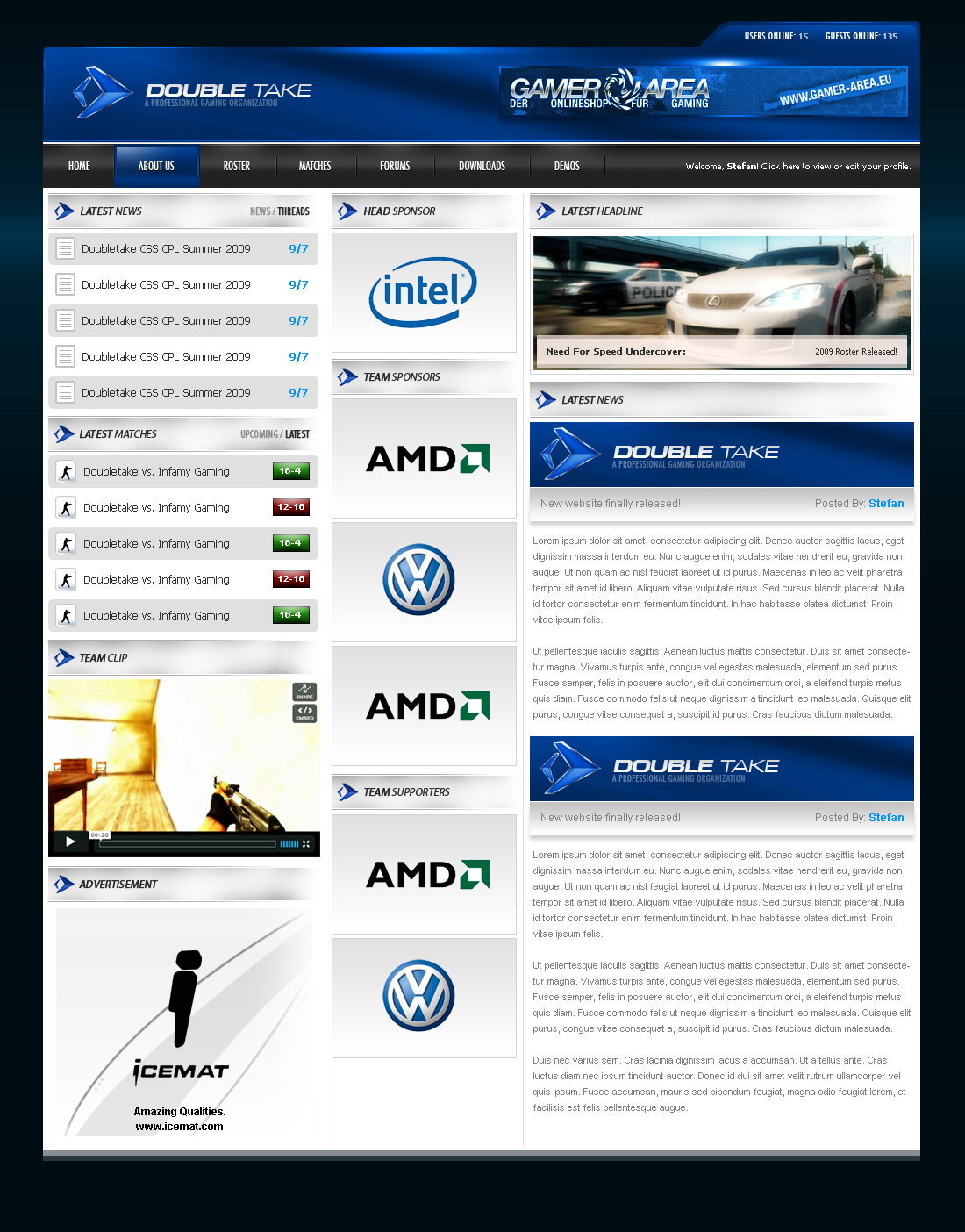 Doubletake Gaming Website