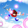 Flying around as usual..
