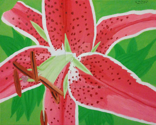 Stargazer Lily Painting