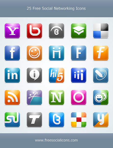 25 Free Social Networking Icon