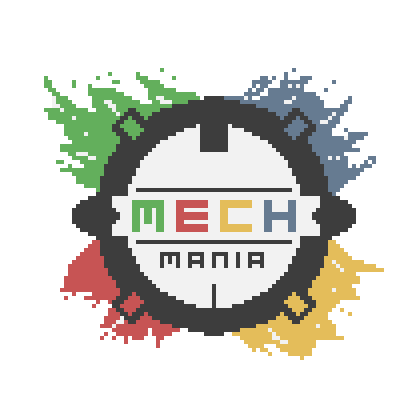 Mech Mania logo pixel art