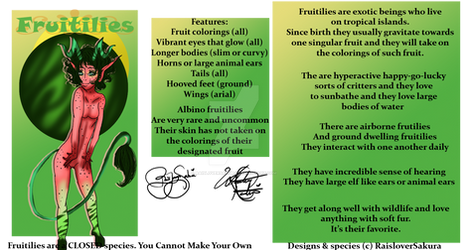 Fruitilies Info Sheet (Closed Species)