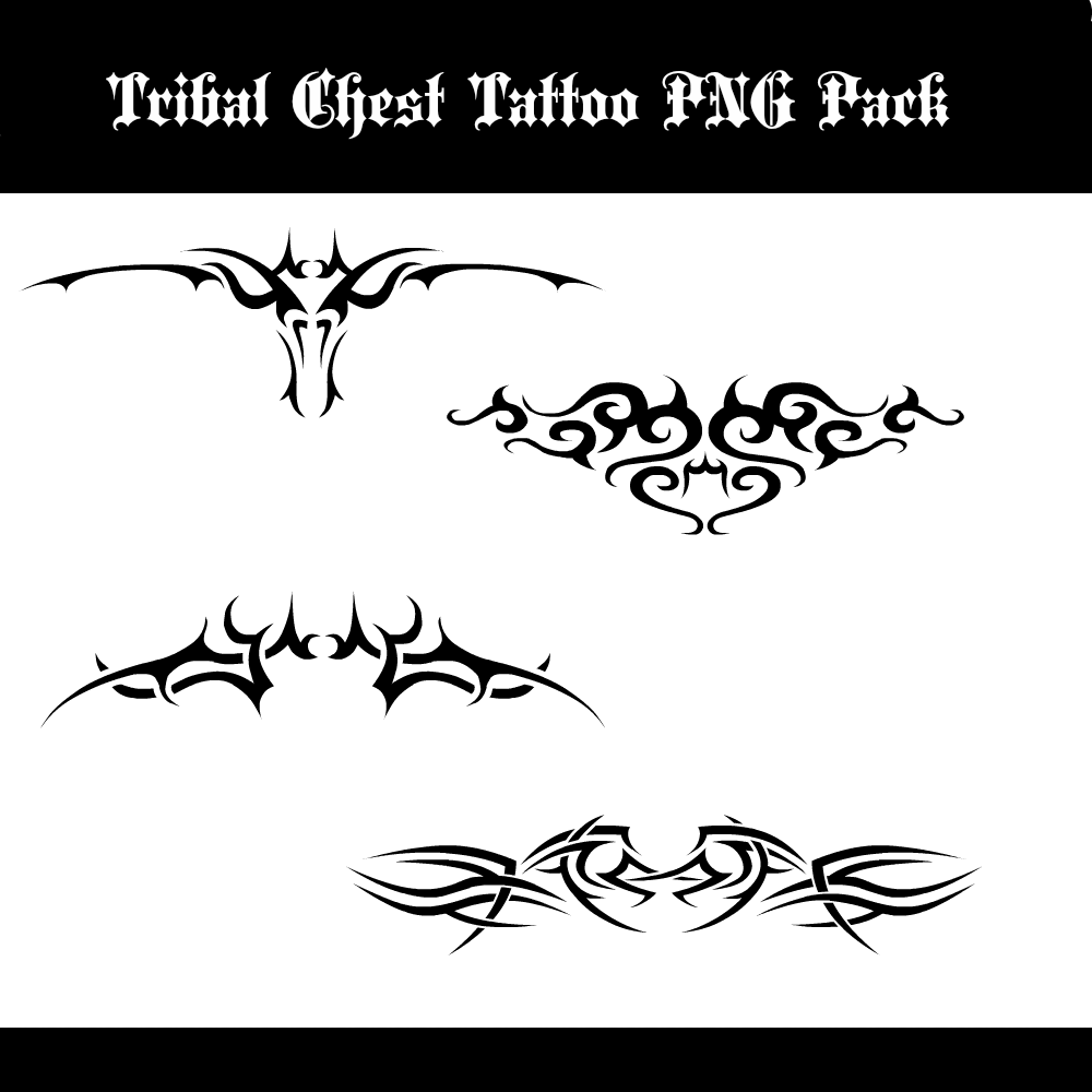 Tribal Chest Tattoo PNG Pack by DavidDarkheartKing on DeviantArt