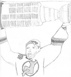 Martin Brodeur with cup