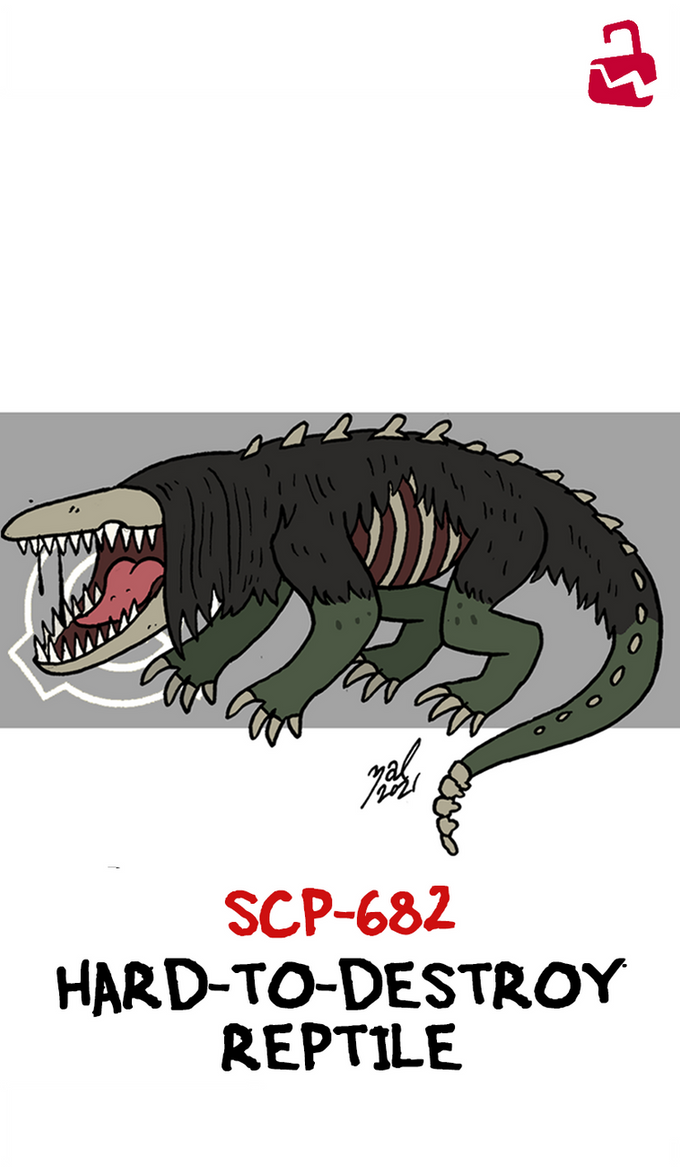 Unkillable Scp SCP-682 by Zal-Cryptid on DeviantArt