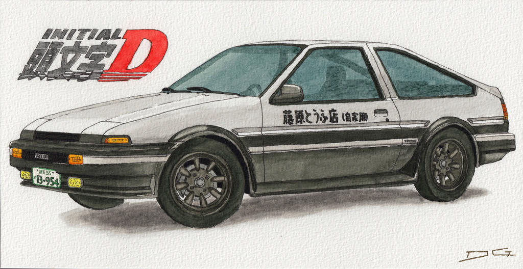 Toyota Ae86 Trueno Initial D Watercolour By Dirtygeneral On Deviantart Toyota Ae86 Trueno Initial D Watercolour By Dirtygeneral On Deviantart