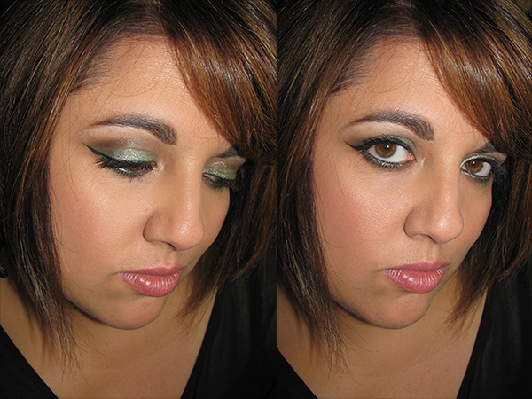 Shimmery Green Makeup