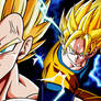 Wallpaper Goku vs Majin Vegeta