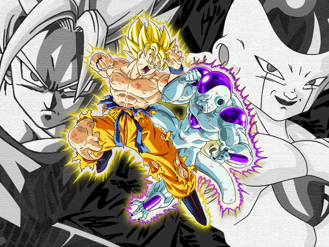 Wallpaper Goku vs Frieza