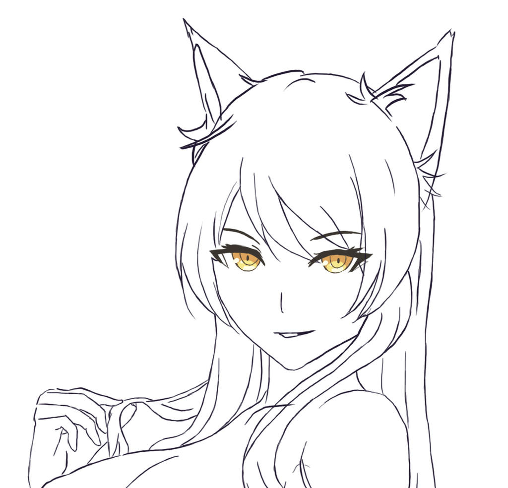 Neko Girl Sketch Drawing