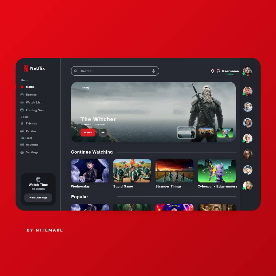 Netflix Ui Layout Netflix Website Ui Design Dark Mode by ZzNiteMare on DeviantArt