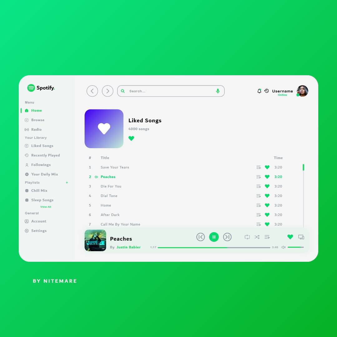Spotify Wave Ui Spotify UI Design Lite by ZzNiteMare on DeviantArt