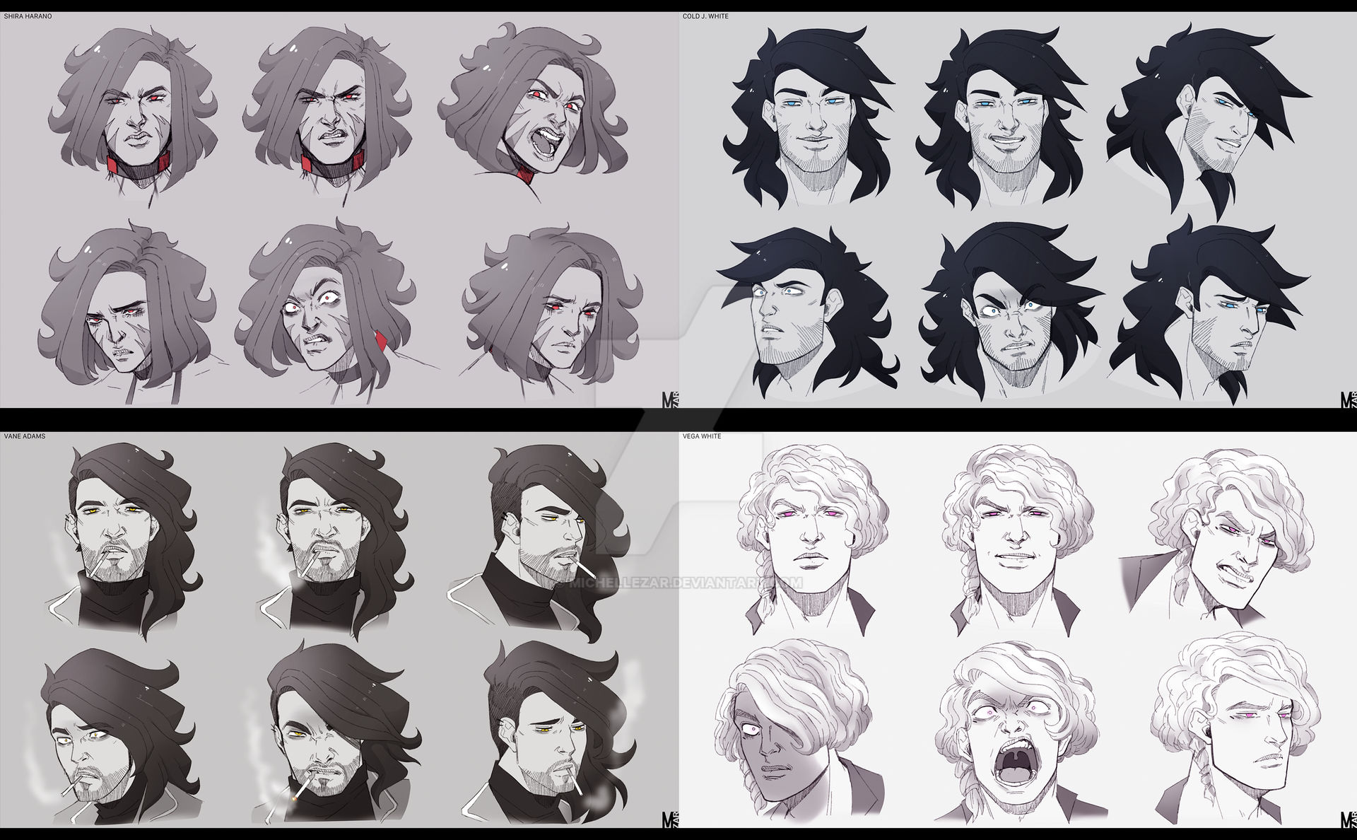 Character Expression Sheets by michellezar on DeviantArt