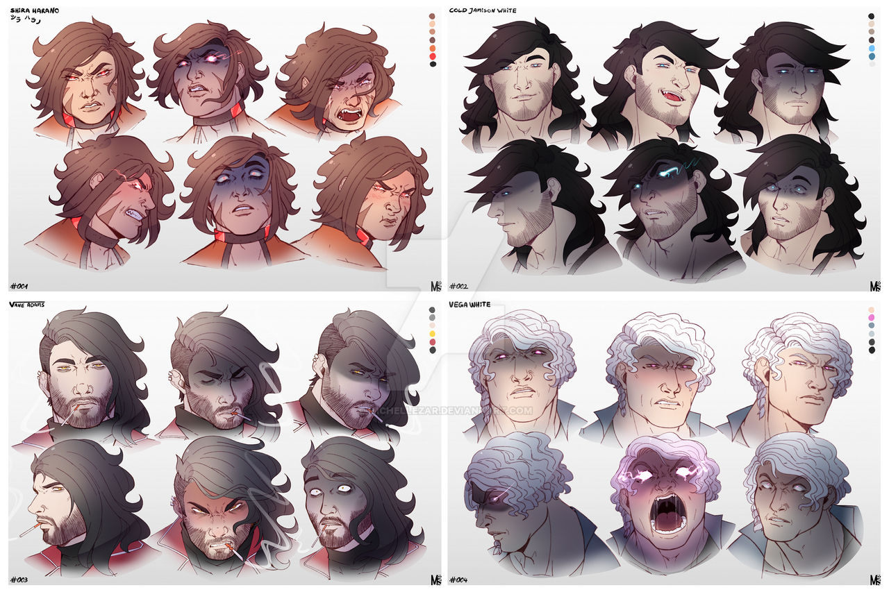 Expression Sheets by michellezar on DeviantArt