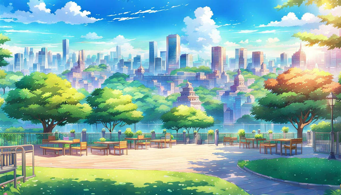 A Park During Daytime in Summer with a City in the by JessyxKisuxKata ...