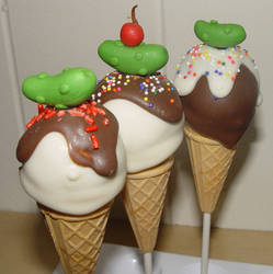 Ice Cream and Pickles Baby Shower Cake Pops