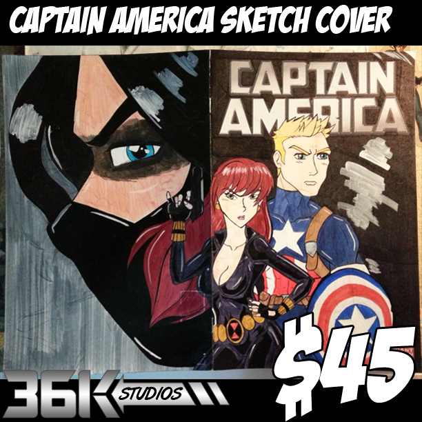 Captain America Sketch Cover For Sale