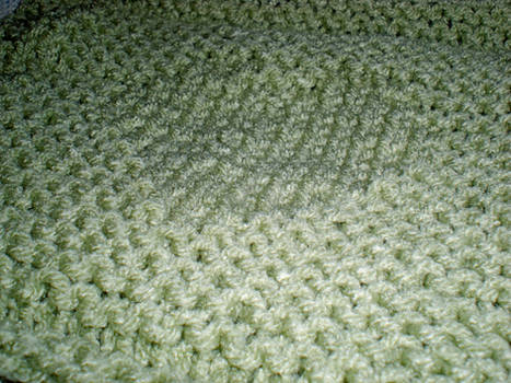 Green Heart Knit Wash Cloth