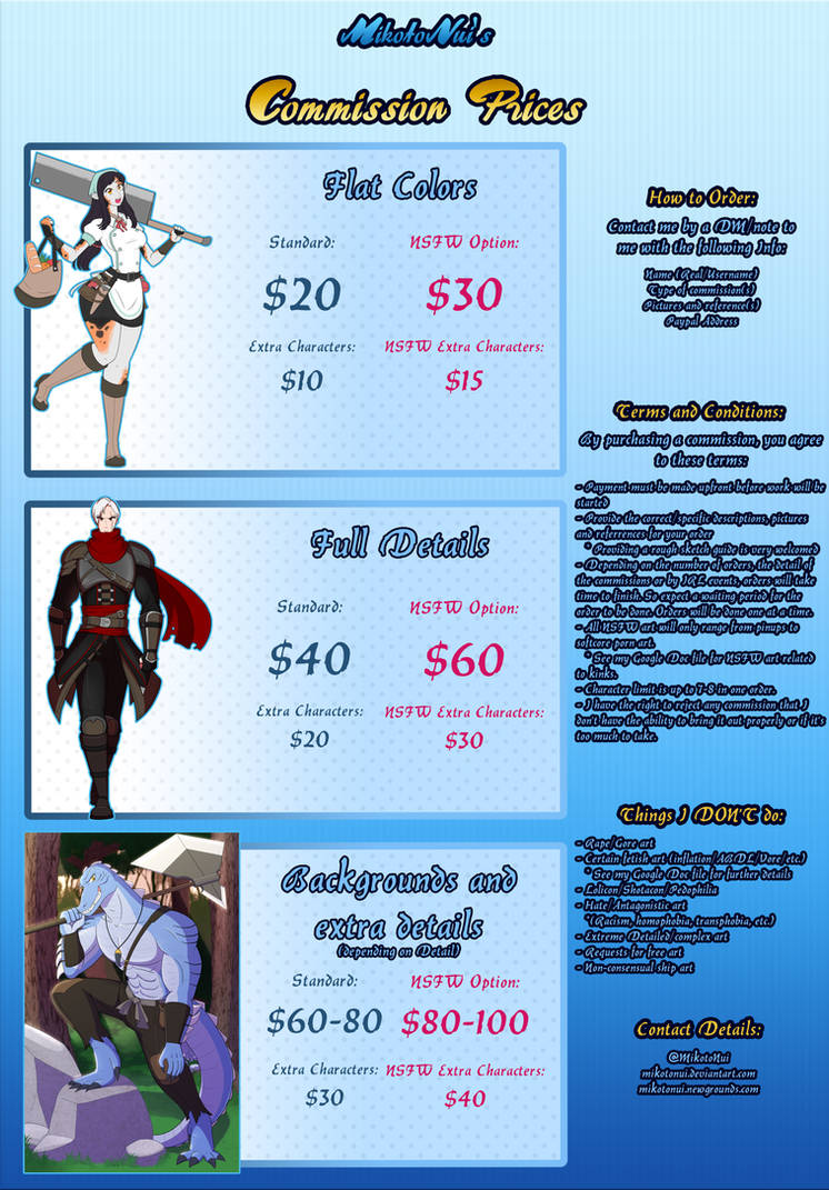 MikotoNui's Art Commission prices