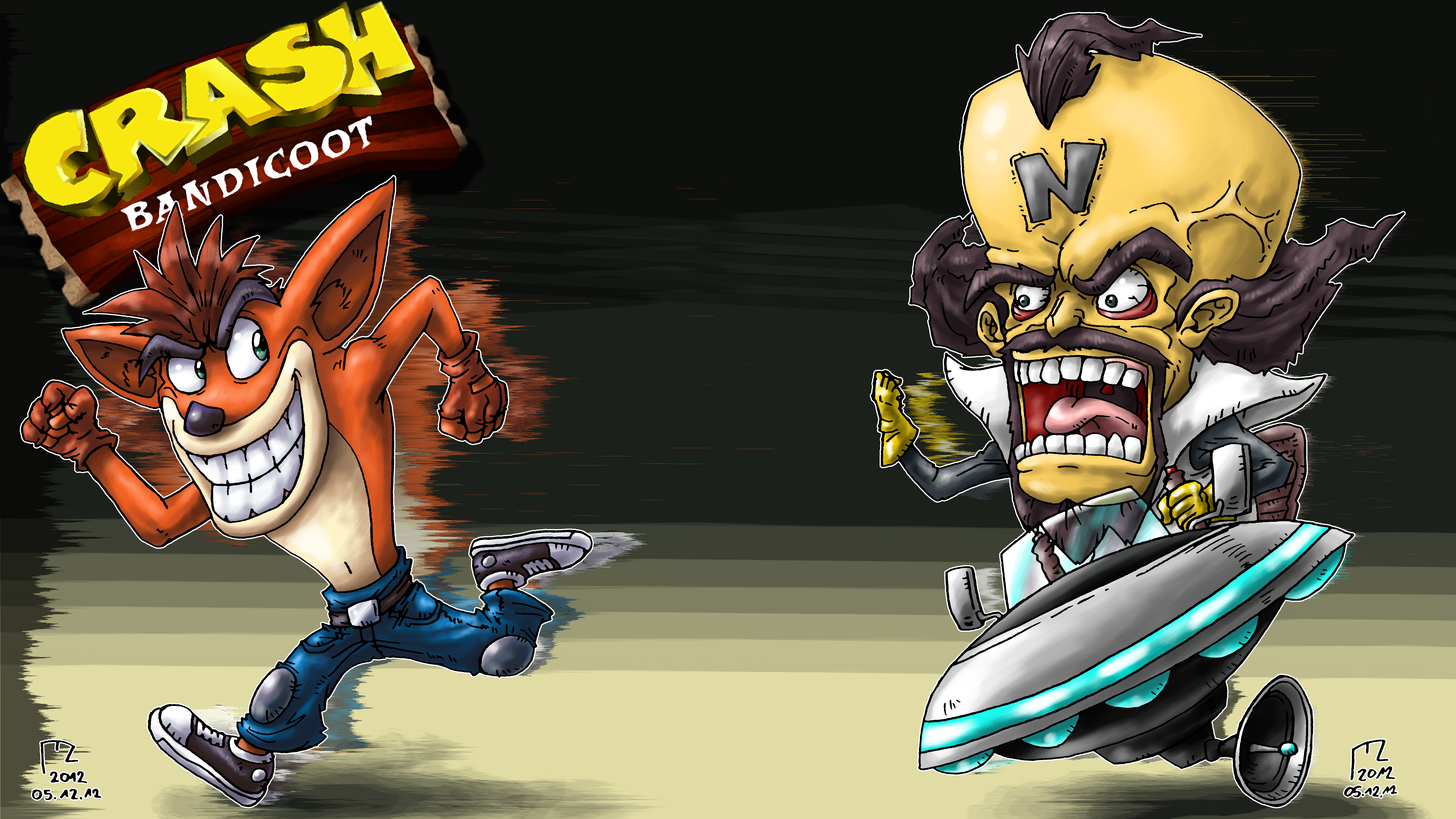 Crash Bandicoot versus Dr. Neo Cortex