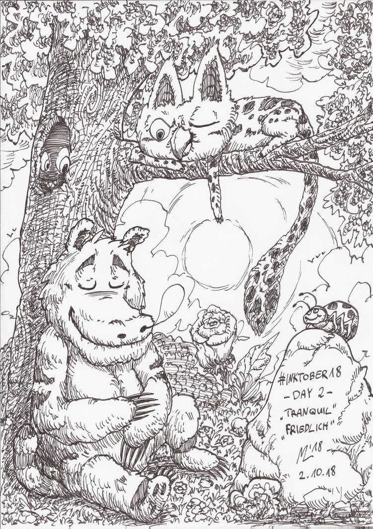 INKTOBER18 Day 2: Tranquil by blue-hugo
