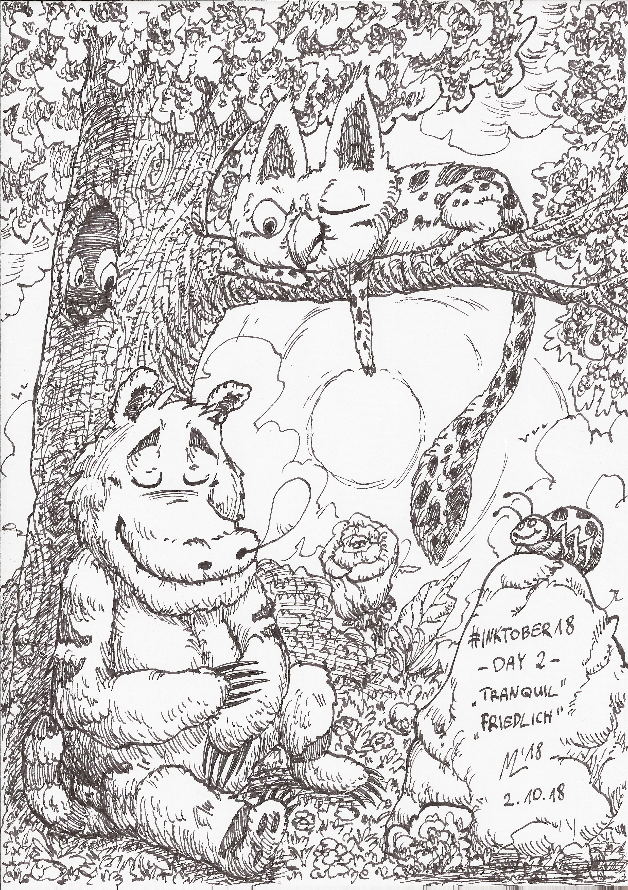 INKTOBER18 Day 2: Tranquil by blue-hugo