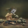 Rock Painting (Self Portrait)