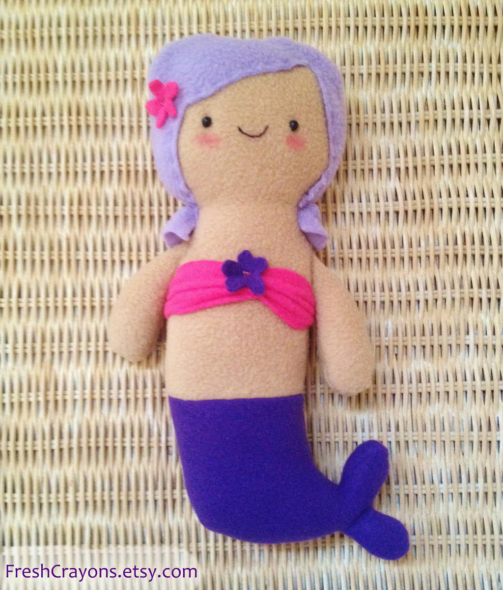 Mermaid doll in purple and pink