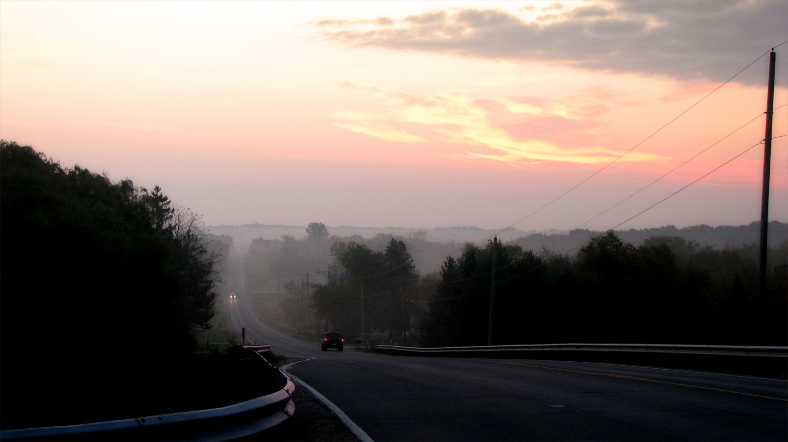 the road into town