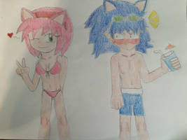 Sonamy at the beach (Human Ver.)