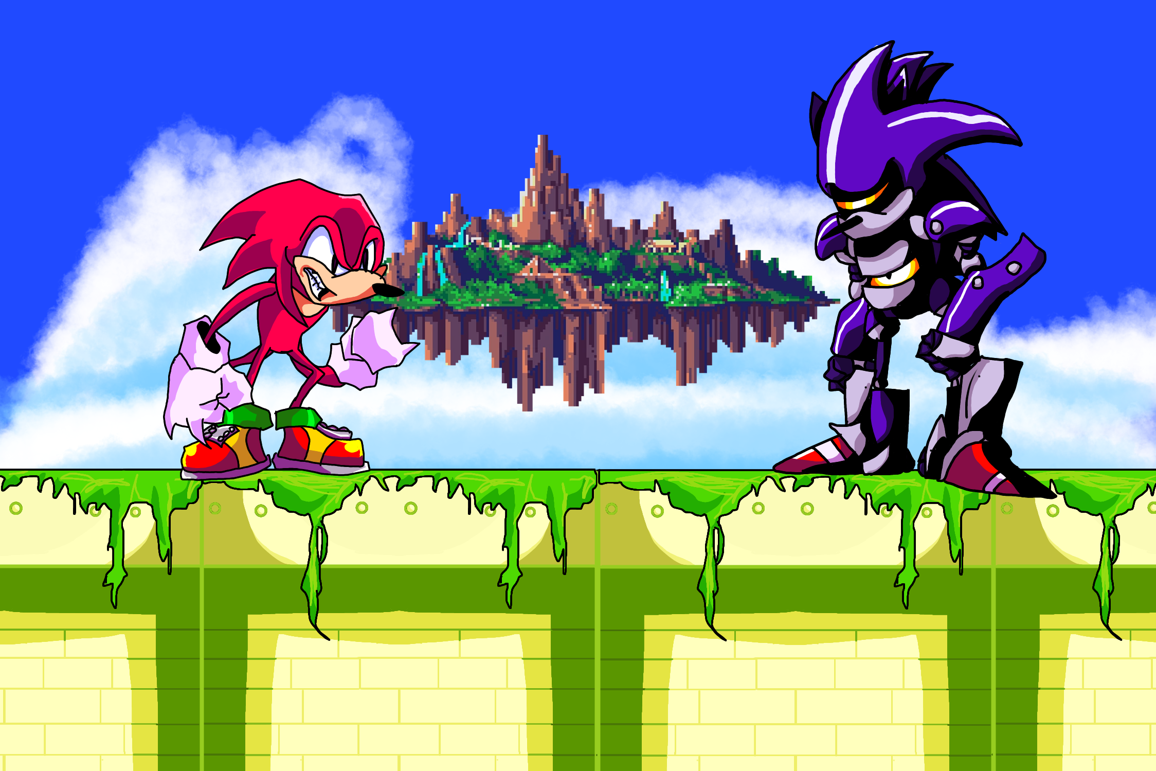 Knuckles vs Mecha Sonic MK 2 by GardePickle on DeviantArt