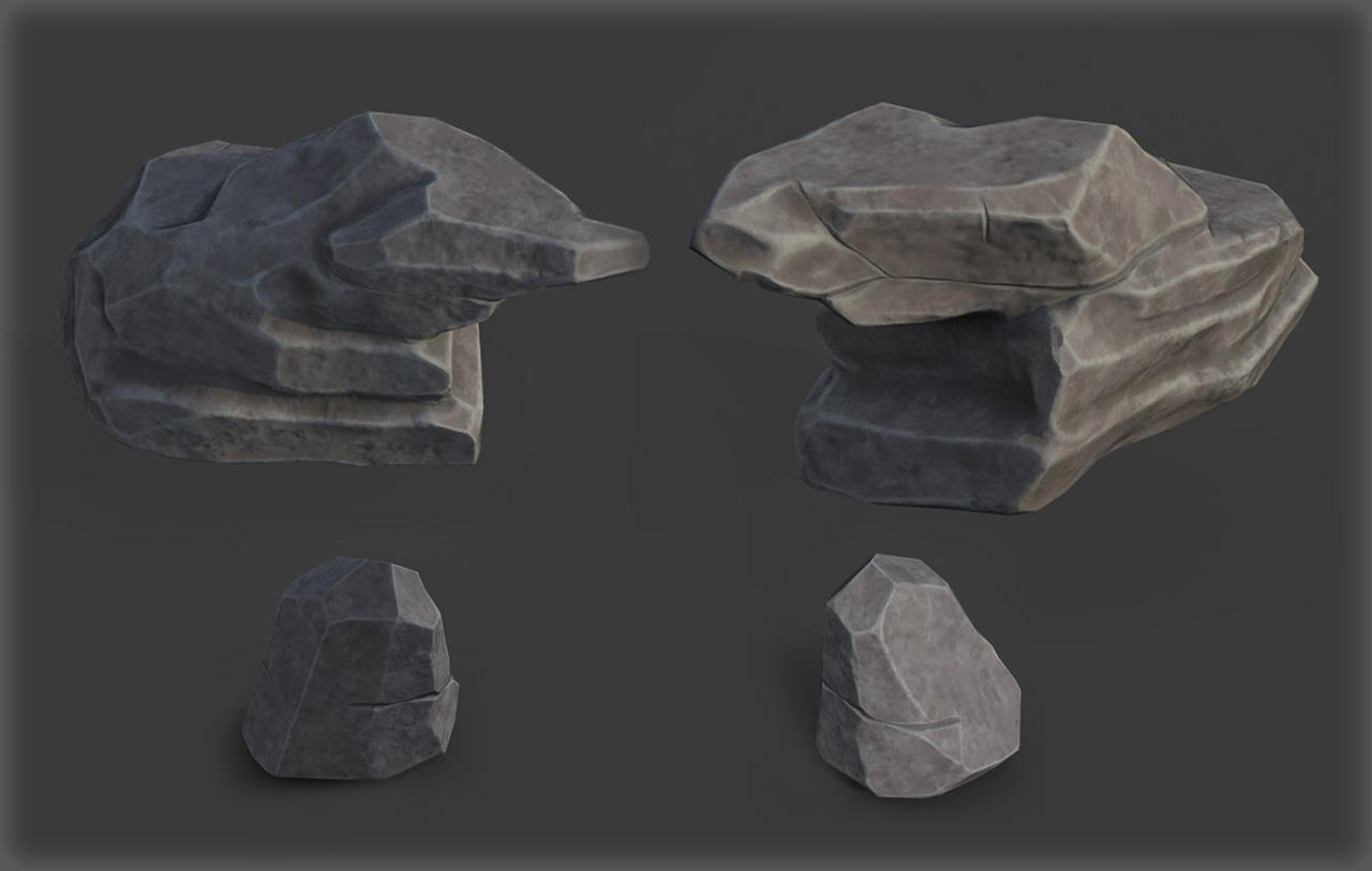 Game Art : Stylized Rocks by ColdBarrier on DeviantArt