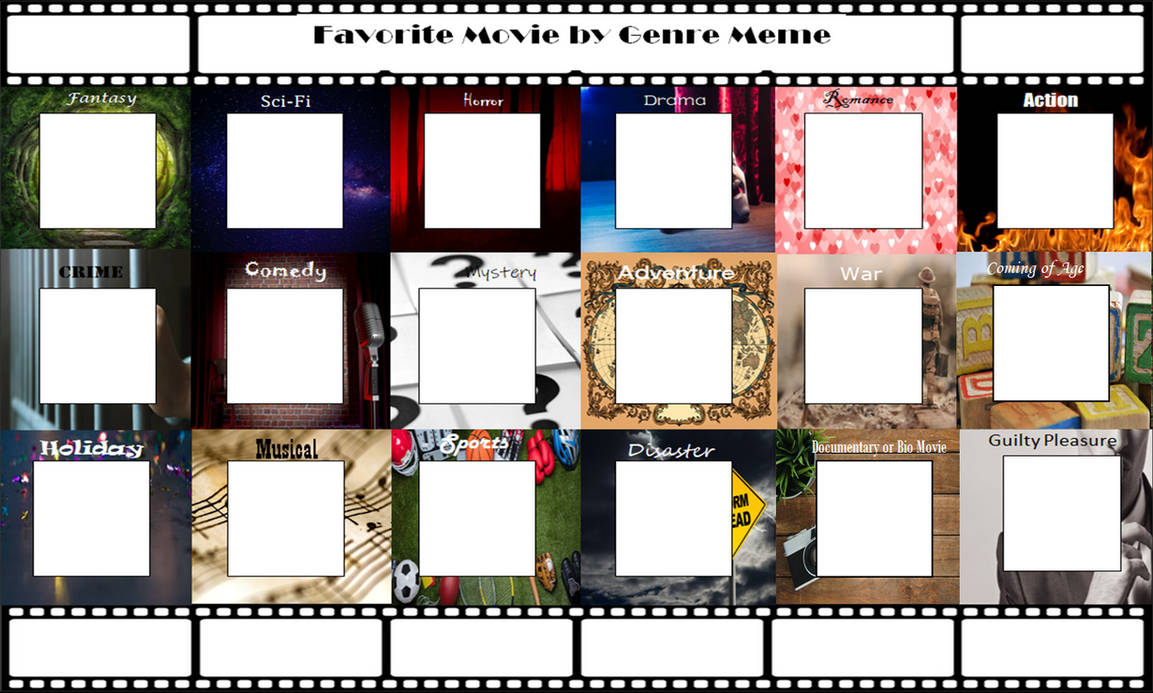 Favorite Movie by Genre Meme Template by HorrorExplorer on DeviantArt Favorite Movie by Genre Meme Template by HorrorExplorer on DeviantArt