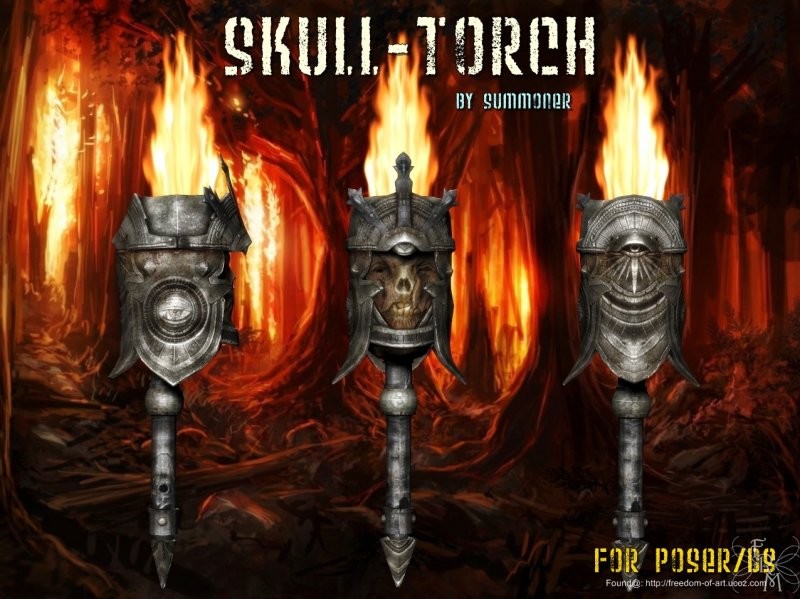 Skull torch, by Summoner (freebie)