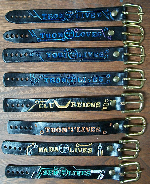 Tron-themed leather bracelets