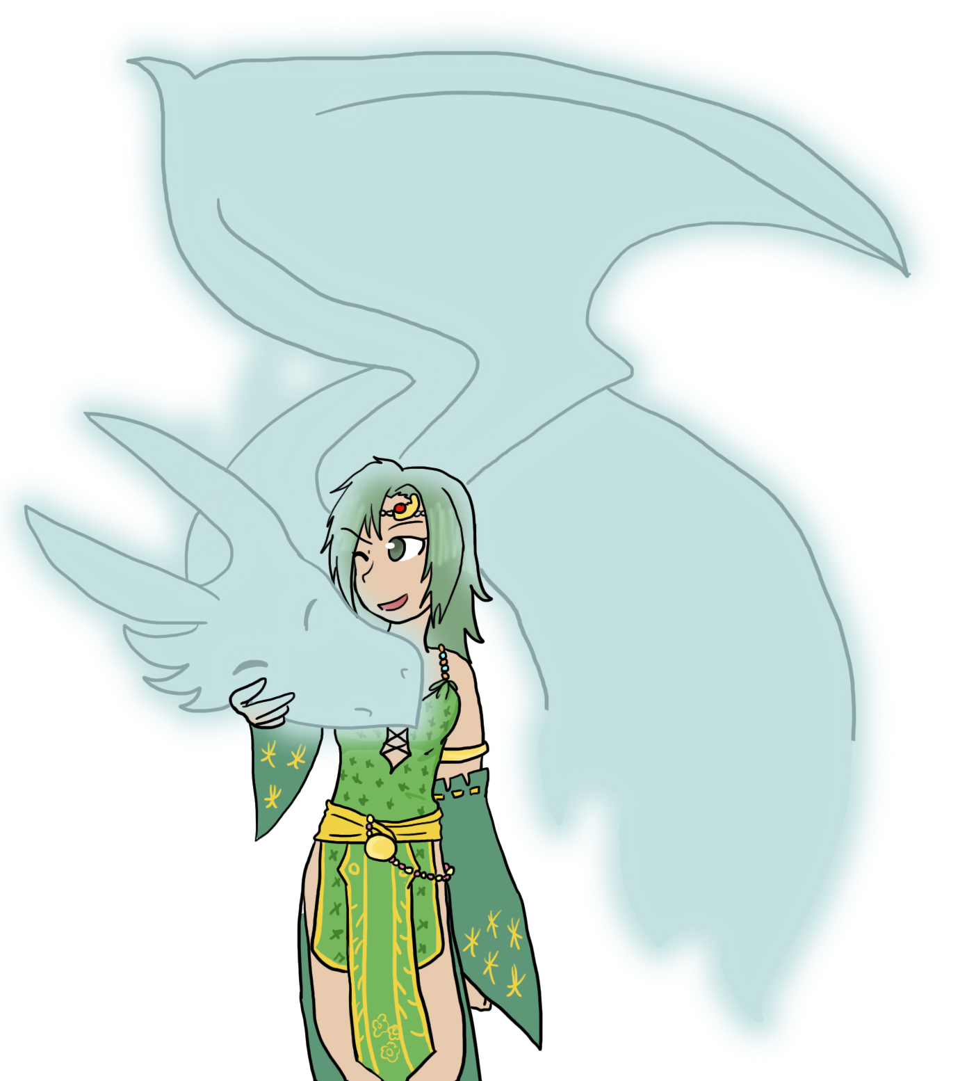 Rydia and her Mist Dragon