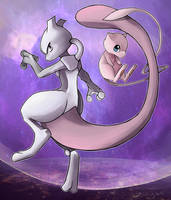 Mew and Mewtwo