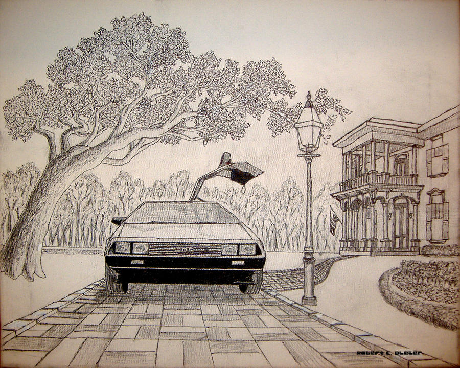 Sketch for DeLorean Painting 2