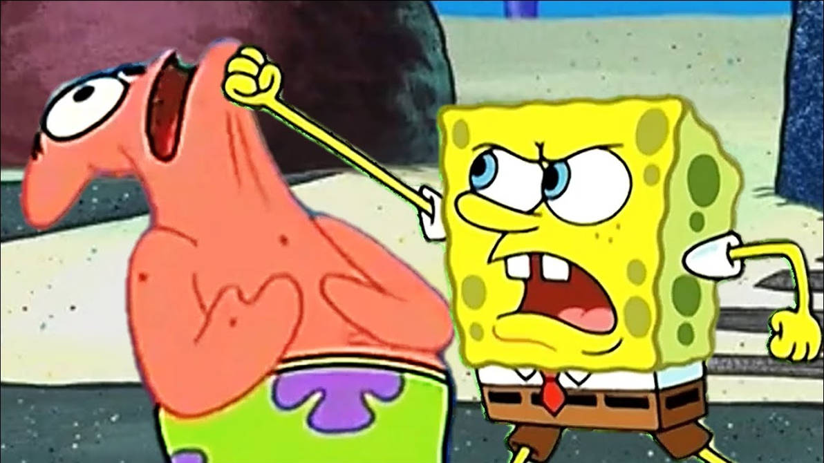 Pat up. Patrick up beating. Spongebob Beat Goku. Bubbles Beats up Patrick. Trey Beats Spongebob up.